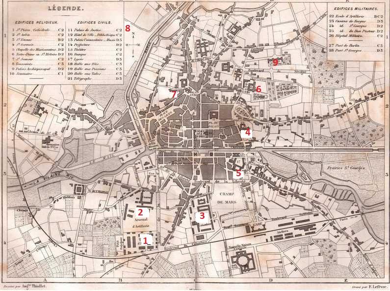 Rennes 1870 casernes